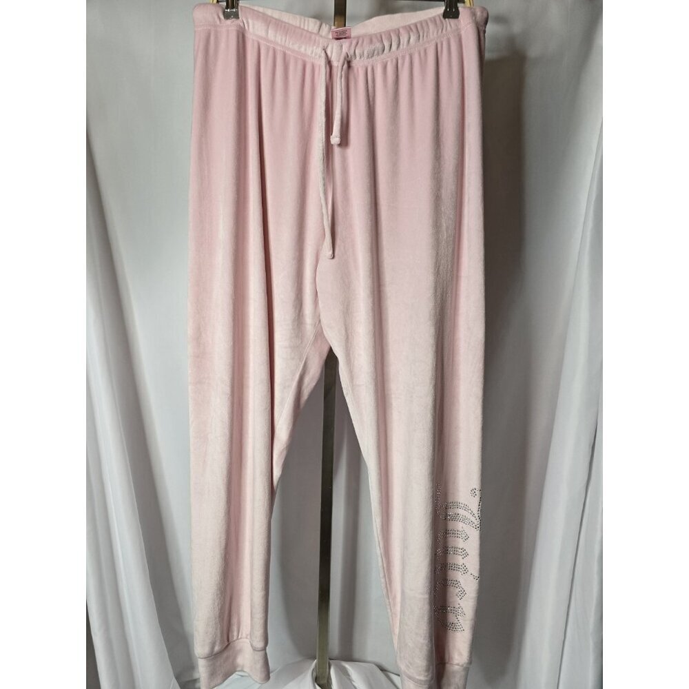 Juicy Couture Rhinestone Sleepwear/Loungewear Velour Pink Pants Size XL